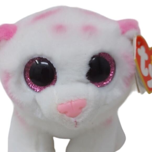 Ty Tabor White Tiger Pink Stripes Beanie Baby VelveTy‎ Stuffed Animal Plush 6" - Picture 2 of 10